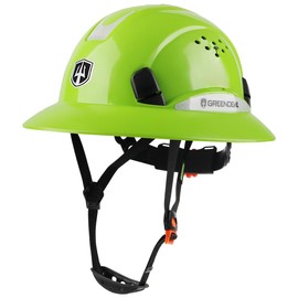 Full Brim Hard Hat Comfortable Vented Construction Helmet with Chin Strap Work Hardhats for Men&Women with Cooling Towel