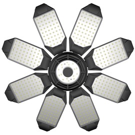 SKRYUU Garage Light - 1 Pack, with 8+1 Deformable Panels, LED Light Bulbs 60 Watt Equivalent, Bright Lighting, LED Shop Lights for Garage Base Basement Workshop Warehouse Attic for E26/E27 (1)