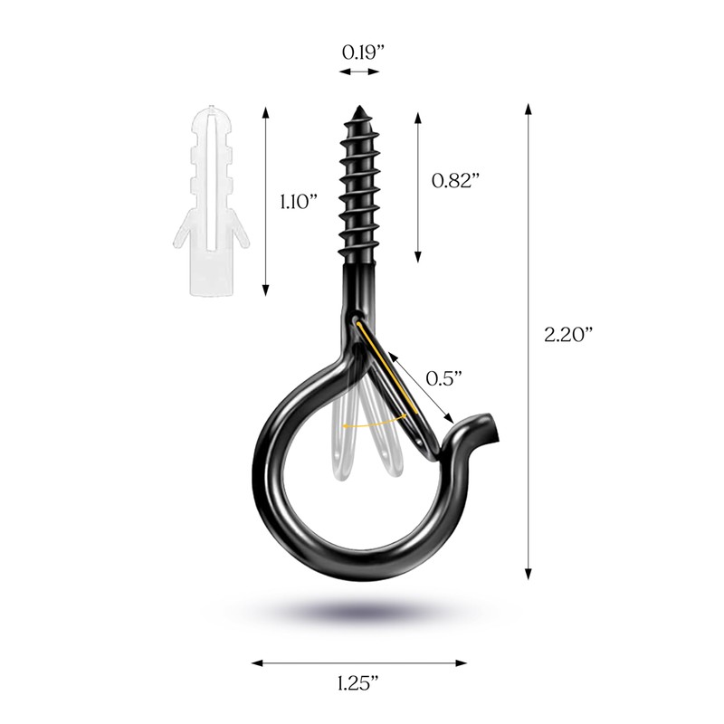 Brightech String Light Screw Hooks - Ceiling Hooks for Hanging