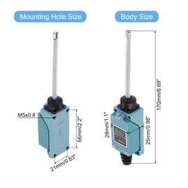 sourcing map Limit Switch Flexible Coil Spring Momentary Switch ME-9101 1NC+1NO for 3D Printer Door Switch 6 Pcs