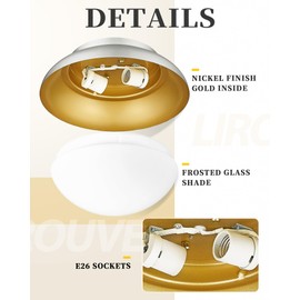 LIROUVET 12" Flush Mount Ceiling Light, Ceiling Light in Brushed Nickel Finish with Frosted Glass Shade, Modern Ceiling Light Fixture for Hallway, Bedroom, CL03BN