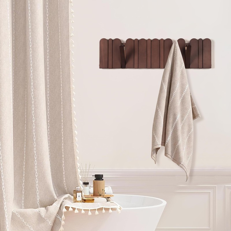 KYIAANY Wall Coat Rack for Entryway: Wooden Modern Heavy Duty