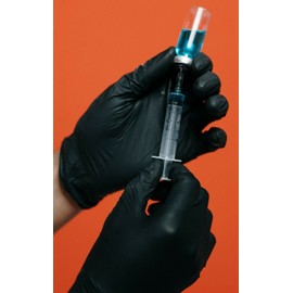 Eunicole Black Nitrile Examination Powder Free Gloves, Texture, 5mil +/- 0.5, No Sterile, Latex Free and Allerry Free, Black, Large (1inner of 100pcs)