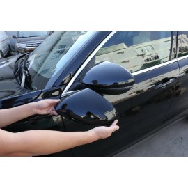 car-attention 2PC Piano Black Side Rearview Mirror Caps Cover For Alfa Romeo Stelvio 2017-2022
