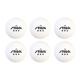 STIGA 3-Star White Table Tennis Balls (6-Pack)