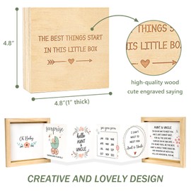 Aunt and Uncle Baby Announcement, Pregnancy Announcement Gifts Ideas for Auntie & Uncle, Surprise Pregnancy Reveal to Family, Best Friends- Baby Ultrasound Photo Keepsake Wooden Box