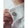 1 Pair Stainless Steel Viking Compass Cufflinks for Men Norse