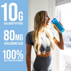 Rule 1 Collagen Peptides Powder - Hydrolyzed Bovine Collagen, Hyaluronic Acid, and Vitamin C. Supports Hair, Skin, Nails, Joints, and Other Connective Tissues (20 Servings, Peach Mango)