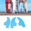 3Pcs Surfboard Fins Nylon Plastic Blue Thruster Fin Surfing Board