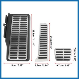 A ABSOPRO 3 Pcs Automatic Car Anti-Slip Brake Gas Foot Pedal Pads Stainless Steel Accelerator Pedal Covers for Volkswagen Sagitar Jetta MK6 Item Replacement