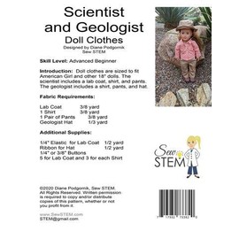 Scientist and Geologist Doll Clothes Patterns- Fits American Girl or 18" Dolls! Sew Stem!