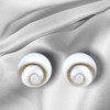 Silver Stud Earrings Shiva Eye Shell - 925 Sterling -