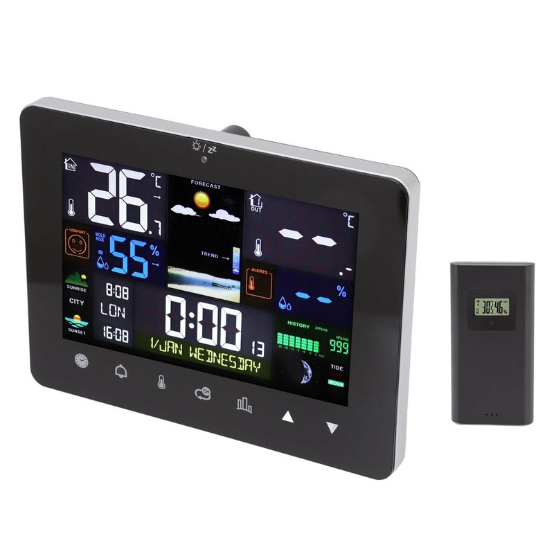 Weather Clock Humidity Temperature Sensor Meter Thermometer for Home Office