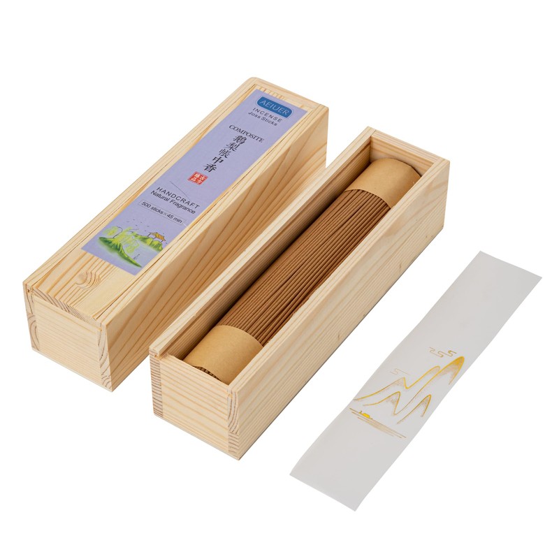 AEIUER Natural Premium Fragrance,8" Joss Sticks Incense,500 Pieces *45mins,Chinese Classic