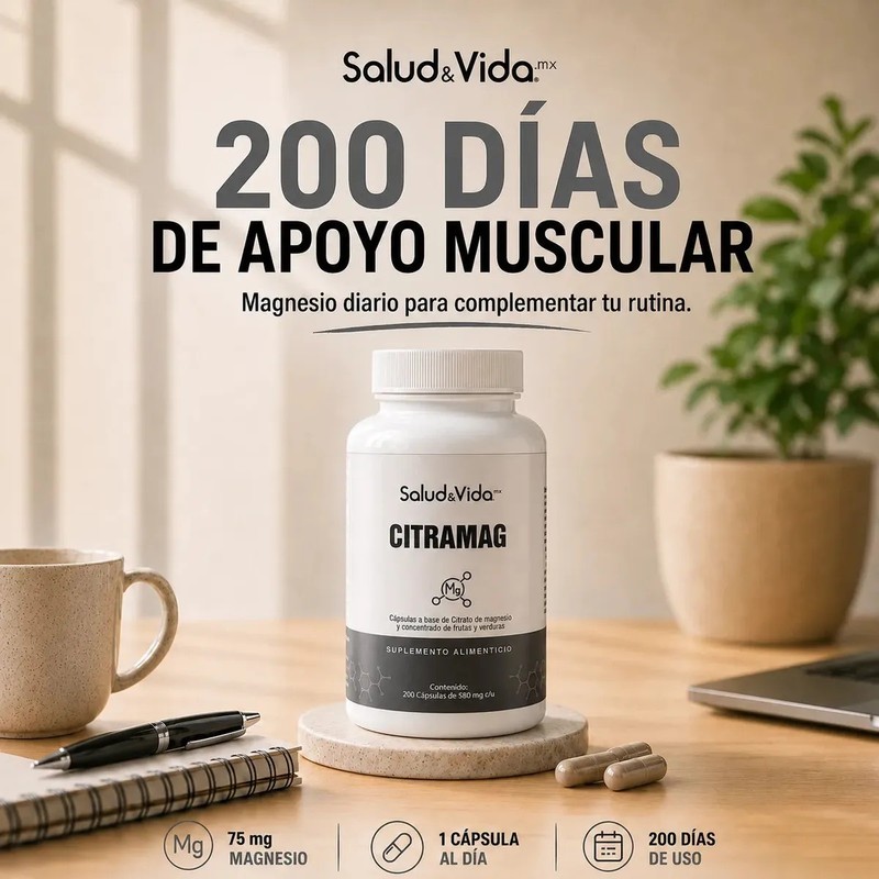 Citrato de Magnesio 200 Cápsulas de 500 mg Citramag SaludVida