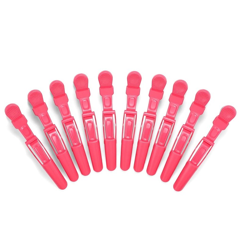 Juego de 10 clips de cocodrilo multicolor de plástico transparente