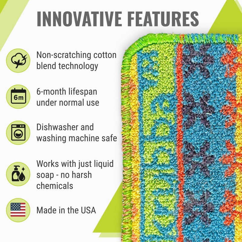 Wet-it! Skrubba 3-Pack Reusable Dish Scrubbers – Non-Scratch Scouring Pads