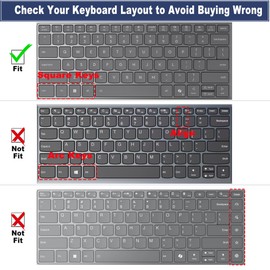 Keyboard Cover for 2025 2024 14" Lenovo Yoga Slim 7 14IMH9 14Q8X9, 14" Yoga 7 7i 14ILL10 14AKP10, 14.5" Yoga Slim 7X 14Q8X9M，14.5" Yoga Pro 7 14AHP9 14ASP9 14AKP10 14ASP1, 15.6" Yoga Slim 7 15ILL9-Bk