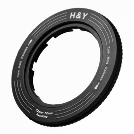 H&Y Step Up Ring REVORING 52-72mm Black Leveling Filter Diameter Conversion Adapter for 77mm Filter Variable RS72