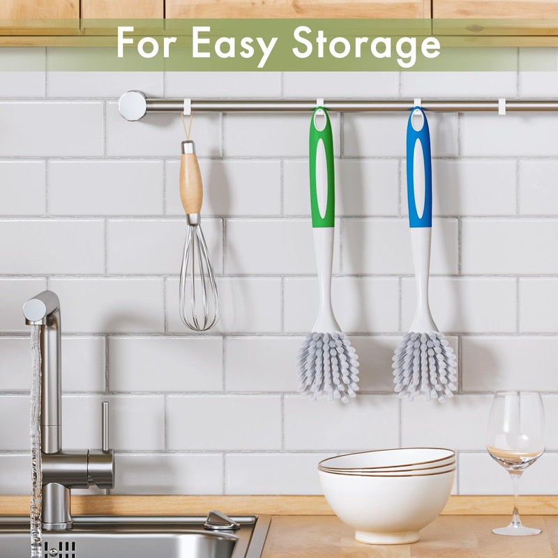 Amazer Dish Brush with Handle, 2 Pack Kitchen Scrub Brushes