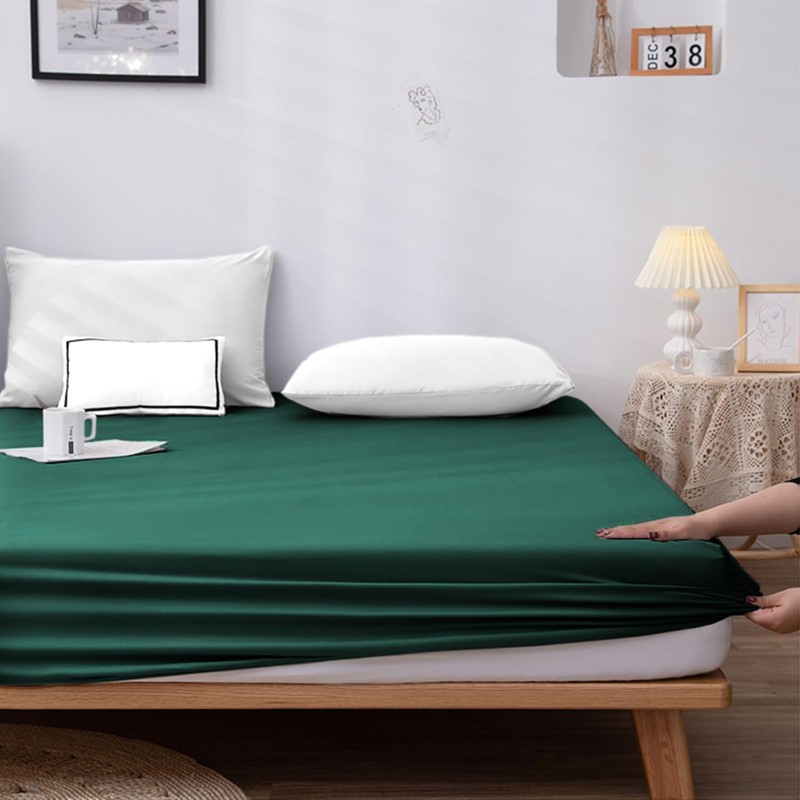 NAFAY LIVING Fitted sheet-Plain Dyed Ultra Soft Microfiber Bedding Sheet