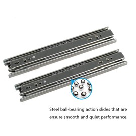 URBEST Drawer Slides 9 Inch Full Extension 3 Sections Ball Bearing Telescopic Slide Rails (9Inch)