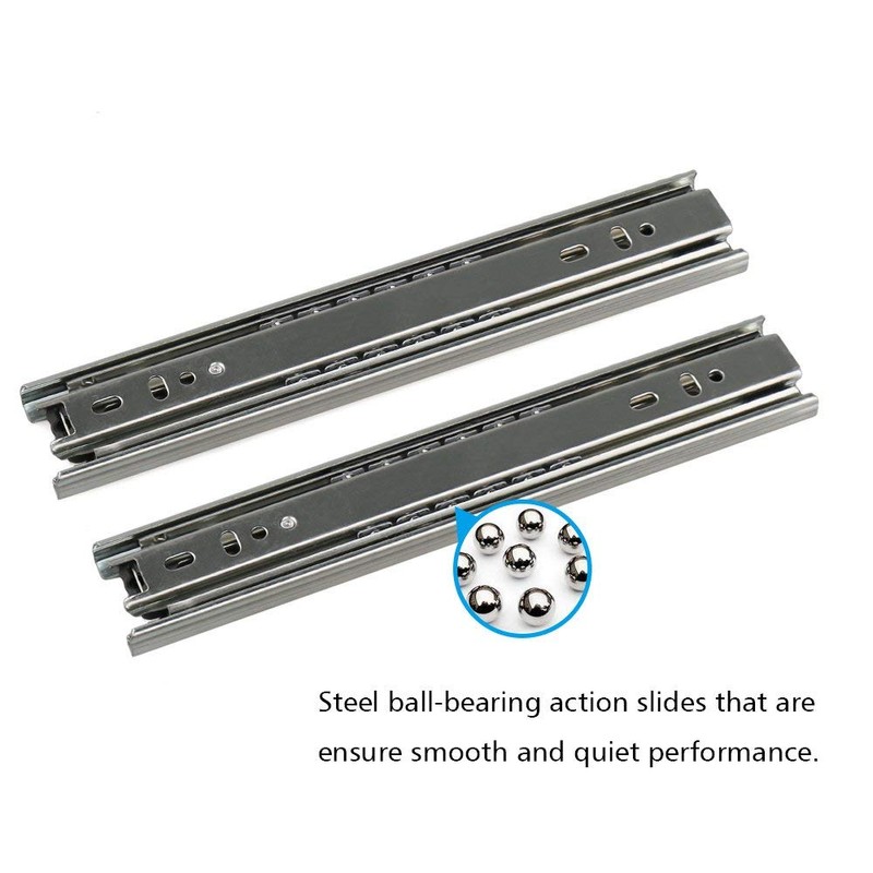 URBEST Drawer Slides 9 Inch Full Extension 3 Sections Ball
