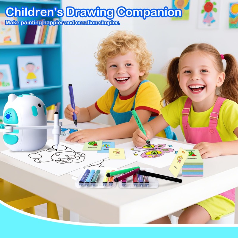 Drawing Robot for Kids 150 Educational Cards Smart Drawing Robot