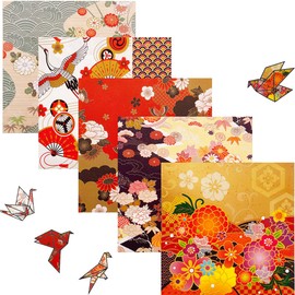 Origami Paper Folding Paper, 50 Sheets, Different Patterns Paper, Japanese Paper, 15 x 15 cm, Double-Sided Origami for DIY Arts and Crafts Projects