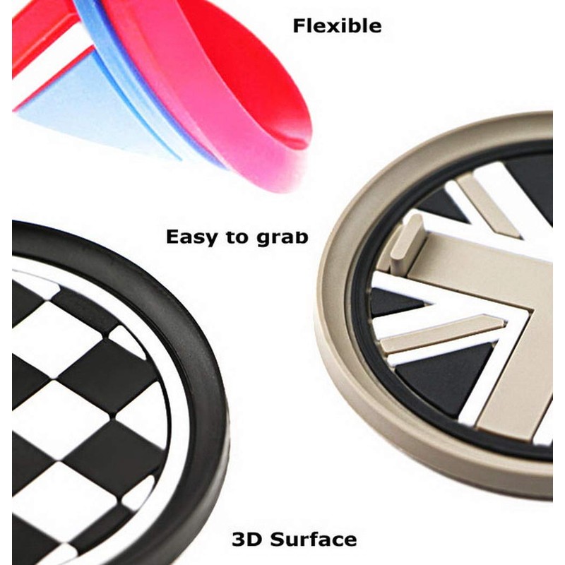 iJDMTOY Black/Grey 73mm Union Jack UK Flag Style Silicone Insert