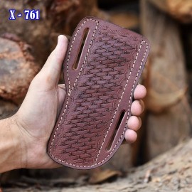 SHEATH Handcrafted Genuine Leather Fixed Blade LeatherMan Buck 112 Sheath Belt Case