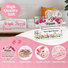 Cool Mom Presents from Daughter,Son, Engraved Acrylic Block Puzzle Birthday Gifts for Mother 10 x 8.5cm,Heartwarming Mom Birthday Gift, Ideas Paperweights (Color D)