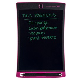 Boogie Board Jot Reusable Writing Tablet, Includes 8.5 in LCD Writing Tablet, Instant Erase, Stylus Pen, Built in Magnets & Kickstand, Pink