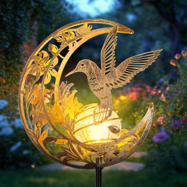 Solar Moon Hummingbird Decorative Light Gift Portable Decorative Ground Stake Light, Gifts for Women Mom Grandmothers, Garden Lawn Decor Christmas & New Year Gift
