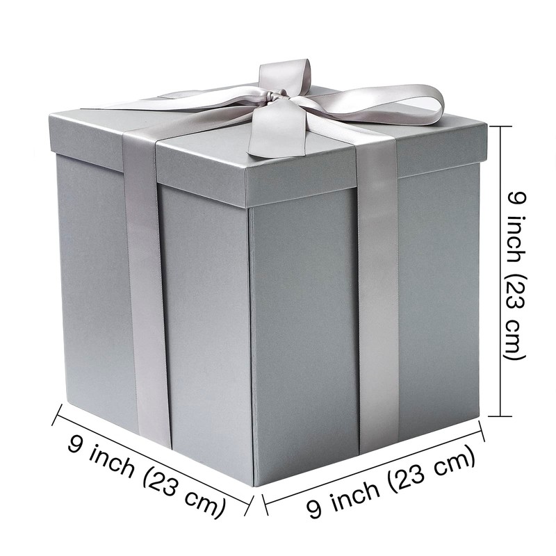 RUSPEPA Medium Birthday Gift Box with Lid, Bow and Tissue