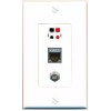 Wallplate City 3 Port 1 Gang Jack Face Cover Cable Plastic CAT7 COAX SPEAKER Wall Plate