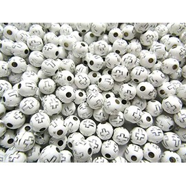500pcs Silver Cross Acrylic Beads Round Beads 8mm White Craft Material Huey h1380