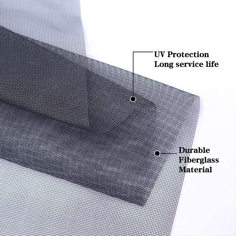 Windows Screen and Screen Door Repair Kit, 48"x118" Charcoal Fiberglass