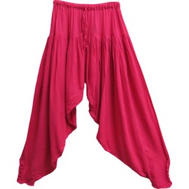 Yoga Trendz Gauze Harem Pants (Regular, Pink)
