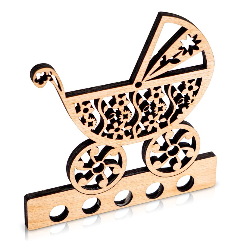 DARO Design - Pram, Birth - Money Gift Wood