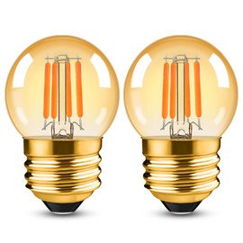 G40 Dimmable Amber LED Bulbs, 3W (25W Eq), E26, 2700K Soft White, 2Pack