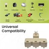 GoGreen Power 3 Outlet Tri Tap Adapter with Covers, Beige