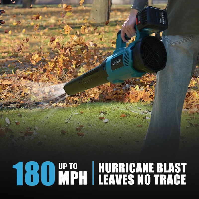 JOVANT 670CFM Leaf Blower,Leaf Blower Cordless W/20 MAX 6.0Ah Battery