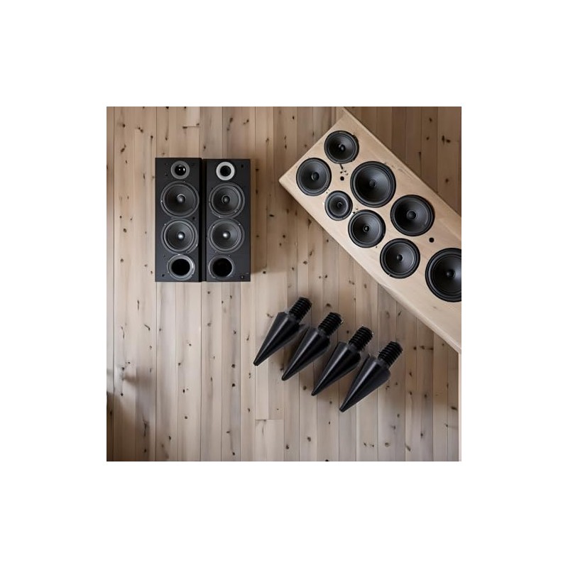 PrecisionGeek M8 10mm dia Black Aluminium Speaker Spikes Set of