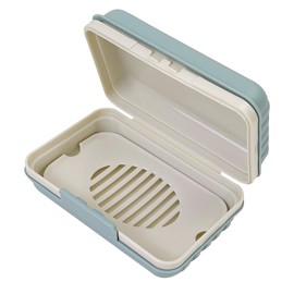 Leakproof Travel Soap Container with Lid Travel Essentials Soap Case for Traveling (Blue)