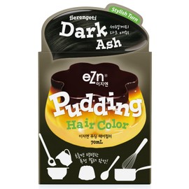 eZn Pudding Hair Dye Ammonia Free Semi-Permanent Self Hair Dye DIY Kit included contain Keratin Made in Korea Beauty (Dark Ash)