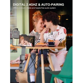 SYNCO Lavalier Wireless Microphone G1(A2), 2.4GHz Wireless Lapel Microphone System, Wireless Microphone Mics up to 50 m, Audio Surveillance 2 Transmitters 1 Receiver for Camera Smartphone Laptop DSLR