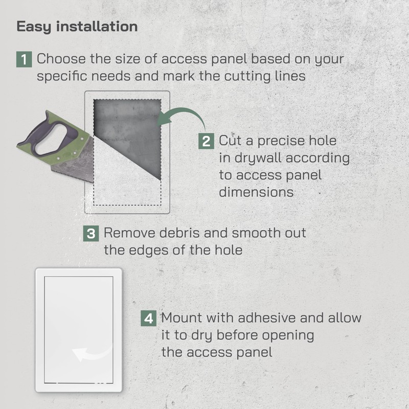 Vent Systems White ABS Plastic - Access Panel 8 x