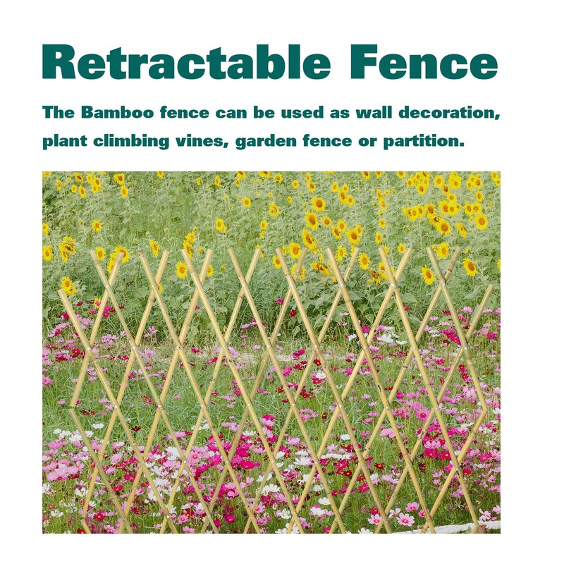 Sprigra Natural Bamboo Trellis, Expandable Fence, Outside Lattice Fence 36x92