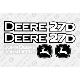 Aftermarket Fits 27D Mini Excavator Premium Vinyl Decal Kit - Deere 27 D 27-D